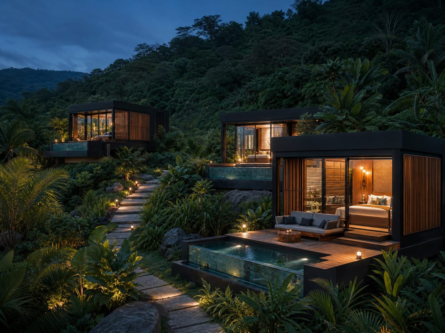 Conjunto de casas modulares para inversión y Airbnb